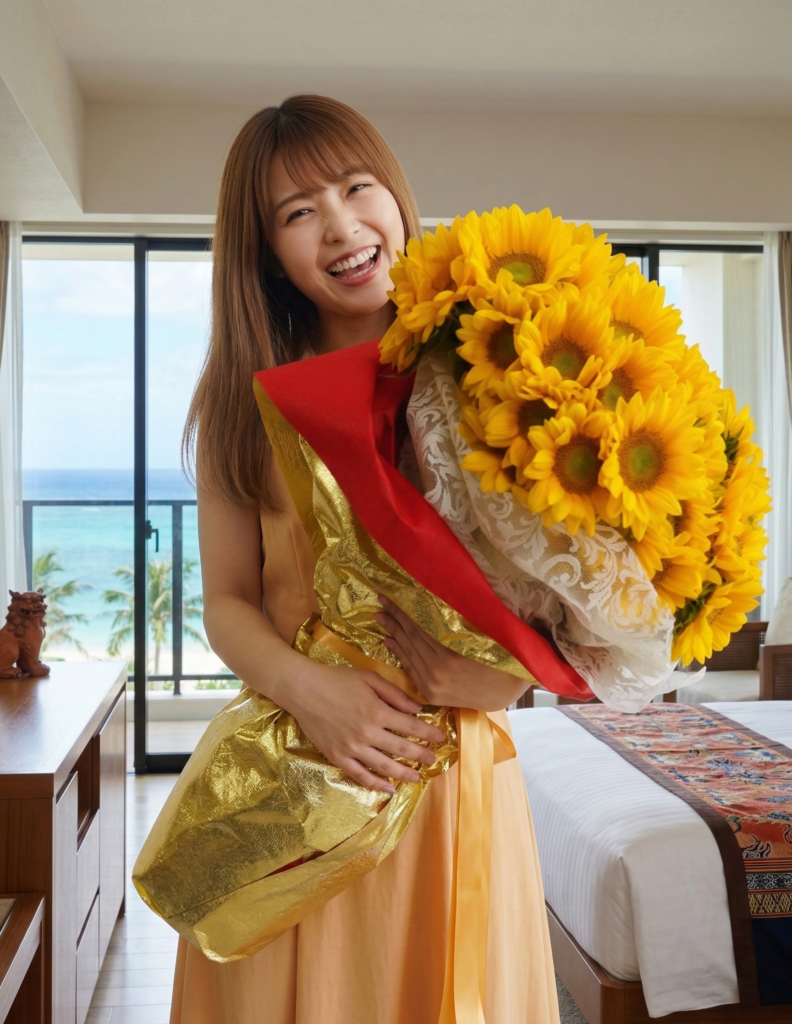 沖縄でプロポーズに人気のヒマワリの花束｜ホテル配達対応のサプライズ花束